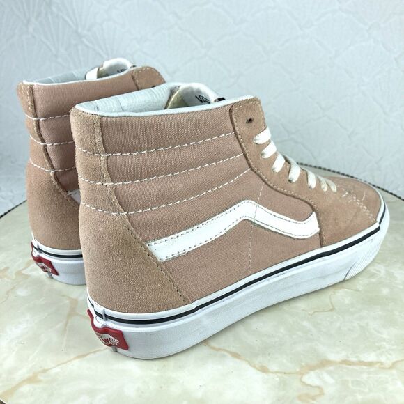 Vans Off The Wall Sk8-Hi Sneakers Womens 6.5 Pink Suede Canvas Streetwear Shoes - Picture 9 of 12